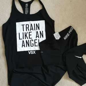 Nike dry fit leggings and vs tank both medium